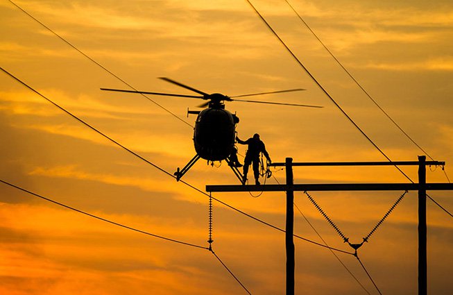 Montana Transmission Line Construction Helicopters